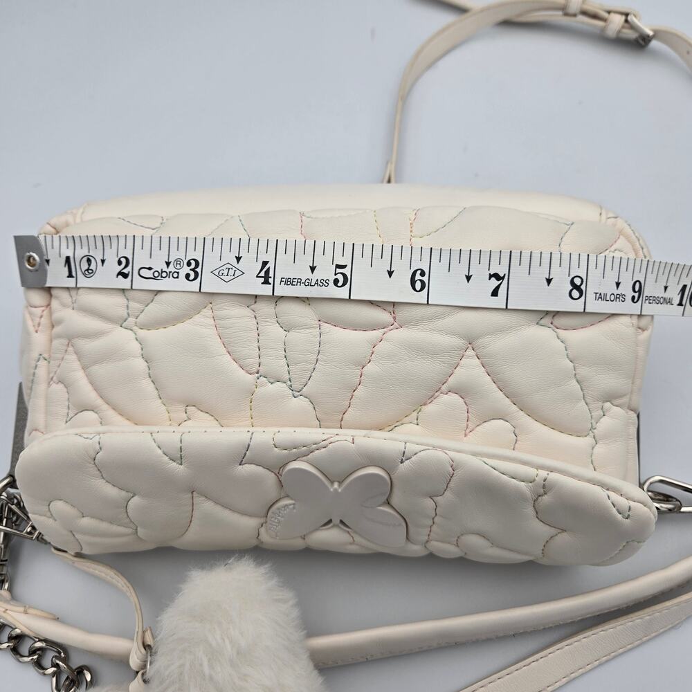 Betsey Johnson Luv Betsey Butterfly Quilted Crossbody Bag Cream Small Cute - Picture 15 of 16